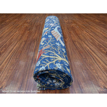 Load image into Gallery viewer, 10&#39;1&quot;x13&#39;2&quot; Millennium Blue, Afghan Peshawar With Birds Of Paradise, Hand Knotted, Natural Dyes, 100% Wool, Oriental Rug FWR529854
