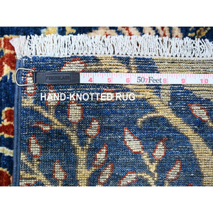 10'1"x13'2" Millennium Blue, Afghan Peshawar with Birds of Paradise, Hand Knotted, Natural Dyes, 100% Wool, Oriental Rug FWR529854