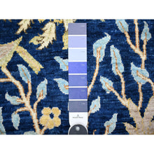 Load image into Gallery viewer, 3&#39;9&quot;x6&#39;1&quot; Yale Blue, Afghan Peshawar with Birds of Paradise, Hand Knotted, Vegetable Dyes, Organic Wool, Oriental Rug FWR529920