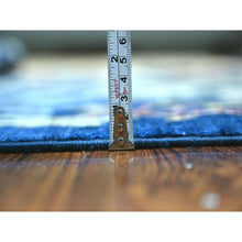 Load image into Gallery viewer, 3&#39;9&quot;x6&#39;1&quot; Yale Blue, Afghan Peshawar with Birds of Paradise, Hand Knotted, Vegetable Dyes, Organic Wool, Oriental Rug FWR529920