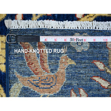 Load image into Gallery viewer, 3&#39;9&quot;x6&#39;1&quot; Yale Blue, Afghan Peshawar With Birds Of Paradise, Hand Knotted, Vegetable Dyes, Organic Wool, Oriental Rug FWR529920