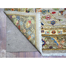 Load image into Gallery viewer, 4&#39;1&quot;x11&#39;8&quot; Gainsboro Gray, Fine Aryana Vegatable Dyes, Vibrant Wool, Heriz All Over Design, Wide Runner Oriental Rug FWR529962