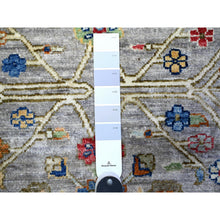 Load image into Gallery viewer, 4&#39;1&quot;x11&#39;8&quot; Gainsboro Gray, Fine Aryana Vegatable Dyes, Vibrant Wool, Heriz All Over Design, Wide Runner Oriental Rug FWR529962