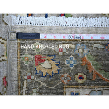 Load image into Gallery viewer, 4&#39;1&quot;x11&#39;8&quot; Green Overdyed, Mughal Design, Tone on Tone, Peshawar Hand Knotted, Pure Wool, Wide Runner Oriental Rug FWR526158