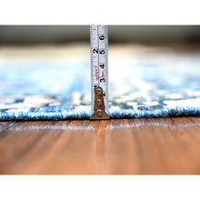 Load image into Gallery viewer, 4&#39;x9&#39;10&quot; Air Force Blue, Dense Weave Vegetable Dyes, Soft Wool Hand Knotted, Fine Aryana  With Mamluk Borderless Design, Wide Runner Oriental Rug FWR529974