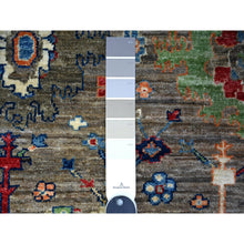 Load image into Gallery viewer, 4&#39;1&quot;x5&#39;7&quot; Ice Gray, Aryana Collection, Mahal Design With Geometric Leaf Elements, Vegetable Dyes, Extra Soft Wool, Hand Knotted, Oriental Rug FWR529986