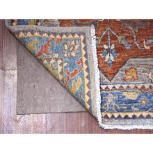 Load image into Gallery viewer, 2&#39;6&quot;x7&#39;9&quot; Mink Gray With Little Boy Blue, Caucasian Akstafa Design, Aryana Collection, 100% Wool, Hand Knotted, Runner Oriental Rug FWR529998
