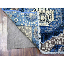 Load image into Gallery viewer, 2&#39;6&quot;x6&#39;8&quot; Egyptian Blue, Dense Weave Vegetable Dyes, Soft Wool Hand Knotted, Fine Aryana  With Mamluk Borderless Design, Oriental Rug FWR530004
