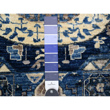 Load image into Gallery viewer, 2&#39;6&quot;x6&#39;8&quot; Egyptian Blue, Dense Weave Vegetable Dyes, Soft Wool Hand Knotted, Fine Aryana  With Mamluk Borderless Design, Oriental Rug FWR530004