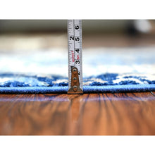 Load image into Gallery viewer, 2&#39;6&quot;x6&#39;8&quot; Egyptian Blue, Dense Weave Vegetable Dyes, Soft Wool Hand Knotted, Fine Aryana  With Mamluk Borderless Design, Oriental Rug FWR530004