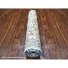 Load image into Gallery viewer, 3&#39;x9&#39;5&quot; Pastel Gray, Aryana With North West Persian Design, Natural Dyes, Luxurious Wool, Hand Knotted, Runner Oriental Rug FWR530010