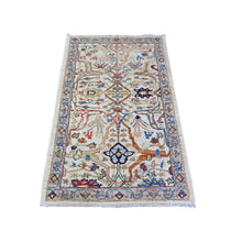 Load image into Gallery viewer, 3&#39;1&quot;x4&#39;8&quot; Rustic Gray, Aryana with North West Persian Design, Natural Dyes, Luxurious Wool, Hand Knotted, Oriental Rug FWR530022