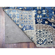 Load image into Gallery viewer, 2&#39;6&quot;x6&#39; Space Cadet Blue, Dense Weave Vegetable Dyes, Soft Wool Hand Knotted, Fine Aryana  With Mamluk Borderless Design, Runner Oriental Rug FWR530034