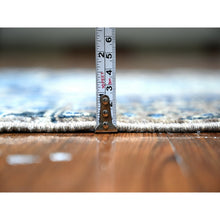 Load image into Gallery viewer, 2&#39;6&quot;x6&#39; Space Cadet Blue, Dense Weave Vegetable Dyes, Soft Wool Hand Knotted, Fine Aryana  With Mamluk Borderless Design, Runner Oriental Rug FWR530034