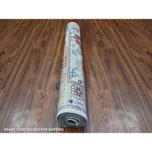 Load image into Gallery viewer, 3&#39;1&quot;x5&#39; White Gray, Aryana Collection, Mahal Design With Geometric Leaf Elements, Vegetable Dyes, Extra Soft Wool, Hand Knotted, Oriental Rug FWR530046