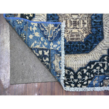 Load image into Gallery viewer, 2&#39;4&quot;x6&#39;8&quot; Astros Navy Blue, Dense Weave Vegetable Dyes, Soft Wool Hand Knotted, Fine Aryana  With Mamluk Borderless Design, Runner Oriental Rug FWR530070