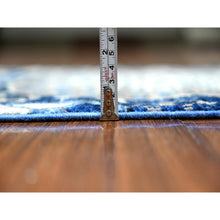 Load image into Gallery viewer, 2&#39;4&quot;x6&#39;8&quot; Astros Navy Blue, Dense Weave Vegetable Dyes, Soft Wool Hand Knotted, Fine Aryana  With Mamluk Borderless Design, Runner Oriental Rug FWR530070