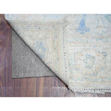 Load image into Gallery viewer, 3&#39;x15&#39;9&quot; Oyster Shell Gray, Hand Knotted, Afghan Angora Oushak with All Over Design, Natural Dyes, 100% Wool, XL Runner Oriental Rug FWR530082