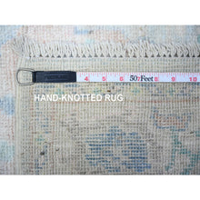 Load image into Gallery viewer, 3&#39;x15&#39;9&quot; Oyster Shell Gray, Hand Knotted, Afghan Angora Oushak With All Over Design, Natural Dyes, 100% Wool, Xl Runner Oriental Rug FWR530082