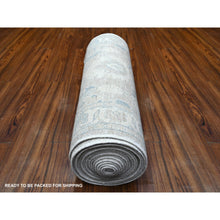 Load image into Gallery viewer, 2&#39;5&quot;x23&#39;8&quot; Silver Gray, Hand Knotted, Pure Wool, Stone Wash Peshawar, Natural Dyes, Xl Runner, Oriental Rug FWR530118