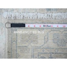 Load image into Gallery viewer, 2&#39;5&quot;x23&#39;8&quot; Silver Gray, Hand Knotted, Pure Wool, Stone Wash Peshawar, Natural Dyes, Xl Runner, Oriental Rug FWR530118