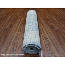 Load image into Gallery viewer, 2&#39;8&quot;x10&#39;4&quot; Ruddy Blue, Hand Knotted, Vegetable Dyes, Natural Wool, White Wash Peshawar, Runner Oriental Rug FWR530124