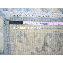 Load image into Gallery viewer, 2&#39;8&quot;x10&#39;4&quot; Ruddy Blue, Hand Knotted, Vegetable Dyes, Natural Wool, White Wash Peshawar, Runner Oriental Rug FWR530124