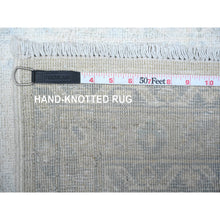 Load image into Gallery viewer, 2&#39;6&quot;x9&#39;7&quot; Peppermint White, White Wash Peshawar, Hand Knotted, Luxurious Wool, Runner Oriental Rug FWR530142