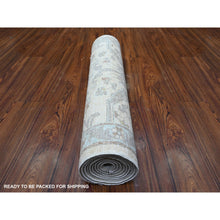 Load image into Gallery viewer, 2&#39;8&quot;x9&#39;6&quot; Vista White, Stone Wash Peshawar, Hand Knotted, Vegetable Dyes, Organic Wool, Runner Oriental Rug FWR530160