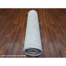 Load image into Gallery viewer, 2&#39;6&quot;x10&#39;3&quot; Cloud Gray, Soft Wool, White Wash Peshawar, Hand Knotted, Natural Dyes, Runner Oriental Rug FWR530166