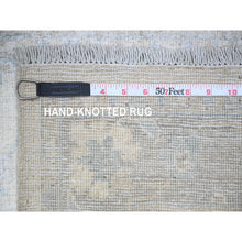 Load image into Gallery viewer, 2&#39;8&quot;x12&#39; Smoke White, Washed Out Peshawar With Faded Colors, Hand Knotted, Vegetable Dyes, 100% Wool, Runner Oriental Rug FWR530172