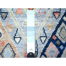 Load image into Gallery viewer, 3&#39;2&quot;x10&#39;2&quot; Arctic Blue, Anatolian Village Inspired With Subtle Design, Hand Knotted, Natural Dyes, Soft Wool, Runner Oriental Rug FWR530190