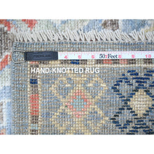 Load image into Gallery viewer, 3&#39;2&quot;x10&#39;2&quot; Arctic Blue, Anatolian Village Inspired With Subtle Design, Hand Knotted, Natural Dyes, Soft Wool, Runner Oriental Rug FWR530190
