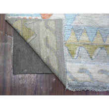 Load image into Gallery viewer, 3&#39;1&quot;x9&#39;5&quot; Chrome Silver, Colorful, Hand Knotted Anatolian Village Inspired With Patch Work Design, Natural Dyes Denser Weave, Soft And Velvety Wool, Runner Oriental Rug FWR530214