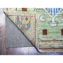 Load image into Gallery viewer, 3&#39;x11&#39;4&quot; Mushroom Gray, Anatolian Village Inspired With Large Design Elements And Bird Figurines Pure Wool Hand Knotted, Oriental Runner Rug FWR530232