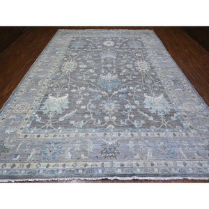 10'x13'6" Kendall Charcoal Gray, Peshawar All Over Mahal Design, Hand Knotted , Vegetable Dyes, Vibrant Wool Oriental Rug FWR530310