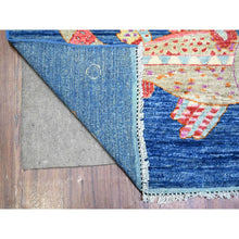Load image into Gallery viewer, 8&#39;x10&#39; Grotto Blue, Dense Weave, Hand Knotted, Afghan Peshawar Colorful Oceanic Fish Design, Vibrant And Soft Wool Vegetable Dyes, Borderless Oriental Rug FWR530334