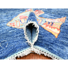 Load image into Gallery viewer, 8&#39;x10&#39; Grotto Blue, Dense Weave, Hand Knotted, Afghan Peshawar Colorful Oceanic Fish Design, Vibrant And Soft Wool Vegetable Dyes, Borderless Oriental Rug FWR530334