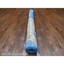 Load image into Gallery viewer, 5&#39;10&quot;x8&#39;10&quot; Celestial Blue, Afghan Peshawar Oceanic Colorful Fish Design, Natural And Shiny Wool, Hand Knotted, Oriental Rug FWR530340