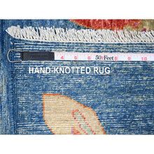 Load image into Gallery viewer, 5&#39;10&quot;x8&#39;10&quot; Celestial Blue, Afghan Peshawar Oceanic Colorful Fish Design, Natural And Shiny Wool, Hand Knotted, Oriental Rug FWR530340