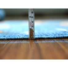 Load image into Gallery viewer, 4&#39;x11&#39;7&quot; Lazy Sunday Blue, 100% Wool, Hand Knotted Afghan Peshawar Colorful Oceanic Fish Pattern, Dense Weave And Natural Dyes, Oriental Wide Runner Rug FWR530346