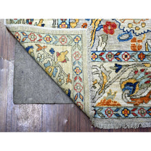 Load image into Gallery viewer, 6&#39;x8&#39;9&quot; Chalk Gray, Vegetable Dyes, Aryana With Ziegler Mahal All Over Colorful Design, Hand Knotted, Vegetable Dyes, Vibrant Wool, Oriental Rug FWR530466