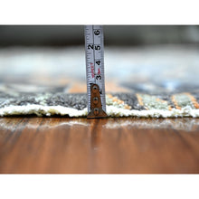 Load image into Gallery viewer, 8&#39;x8&#39; Gauntlet Gray, Borderless, 100% Wool, Afghan Hand Knotted Peshawar With Birds Of Paradise, Vegetable Dyes, Oriental Round Rug FWR530484