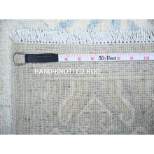 Load image into Gallery viewer, 3'8"x15' Silver Gray, White Wash Peshawar, Organic Wool, Hand Knotted, Vegetables Dyes, Xl Runner Oriental Rug FWR530514