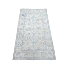 Load image into Gallery viewer, 2&#39;10&quot;x5&#39; Silver Gray, Hand Knotted, Natural Dyes, Organic Wool, White Wash Peshawar All Over Pattern, Oriental Rug FWR530532