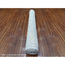 Load image into Gallery viewer, 4&#39;x6&#39; Stone Blue, White Wash Peshawar, Organic Wool, Vegetables Dyes, Hand Knotted, Oriental Rug FWR530538