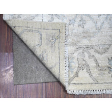 Load image into Gallery viewer, 4&#39;x16&#39;1&quot; Lily White, Hand Knotted Faded Out Afghan Angora Oushak With All Over Design, Soft and Vibrant Wool, Oriental Wide Runner Rug FWR530616