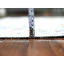 Load image into Gallery viewer, 4&#39;1&quot;x9&#39;6&quot; Pavillion Gray, Hand Knotted Afghan Angora Oushak With Colorful Motifs, Natural Dyes Extra Soft Wool, Wide Runner Oriental Rug FWR530622