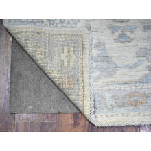 Load image into Gallery viewer, 3&#39;1&quot;x6&#39;2&quot; Vista White with Chrome Gray, Hand Knotted Vegetable Dyes Afghan Angora Oushak All Over Pattern, 100% Wool Oriental Rug FWR530736