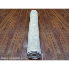 Load image into Gallery viewer, 3&#39;1&quot;x6&#39;2&quot; Vista White with Chrome Gray, Hand Knotted Vegetable Dyes Afghan Angora Oushak All Over Pattern, 100% Wool Oriental Rug FWR530736